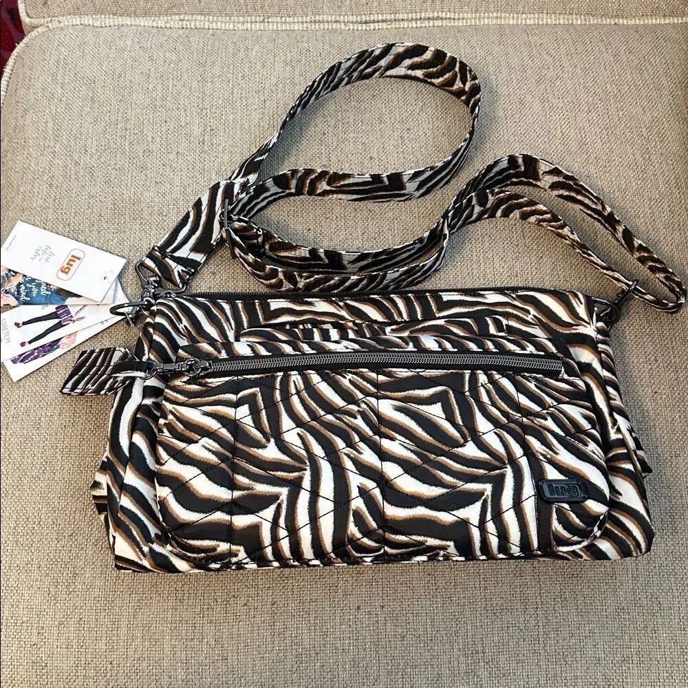 NWT Lug Stretch Crossbody Zebra Sand